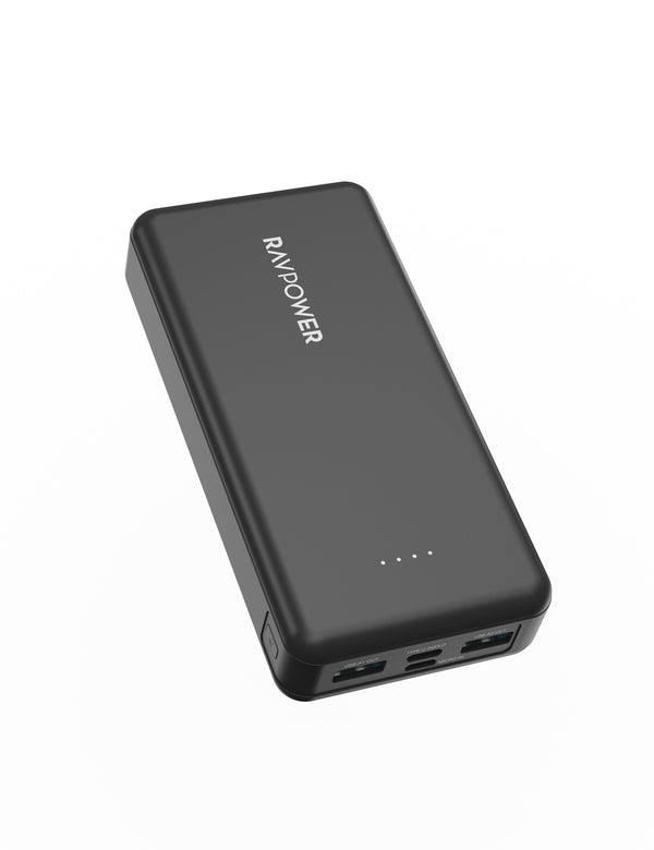 RAVPower 20000mAh PD15W 4-Port Power Bank - Black