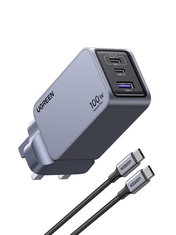 UGREEN Nexode Pro 100W 3-Port GaN Fast Charger Set UK