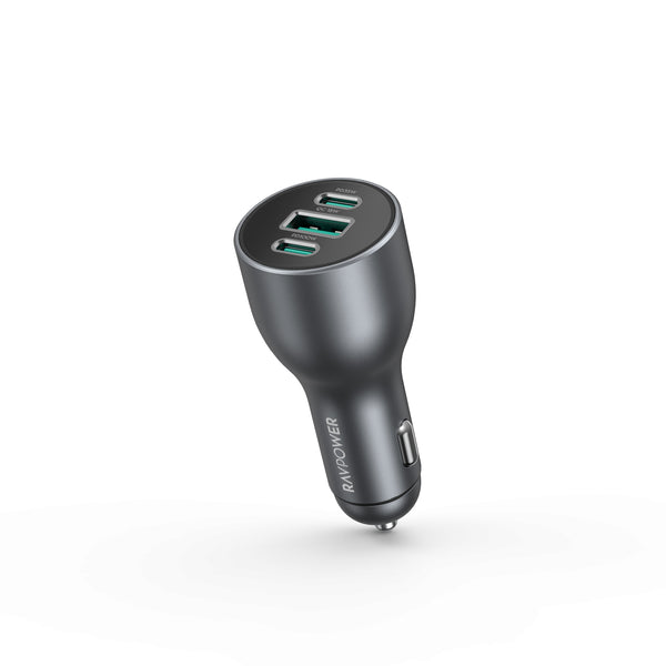 RAVPower 100W 3-Port Car Charger - Gray