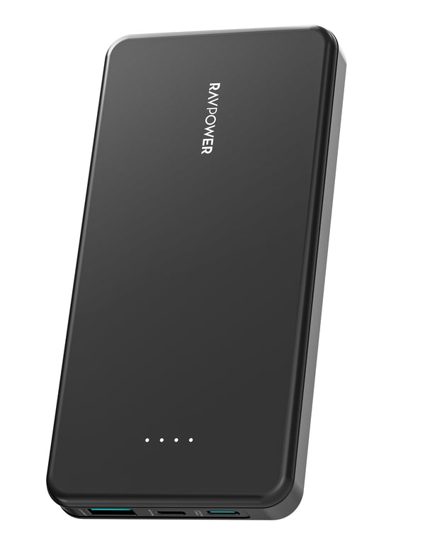 RAVPower 10000mAh 15W 3-Port Power Bank - Black