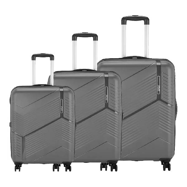 Safari Carter Polypropylene Luggage Set Of 3 - Dark Grey