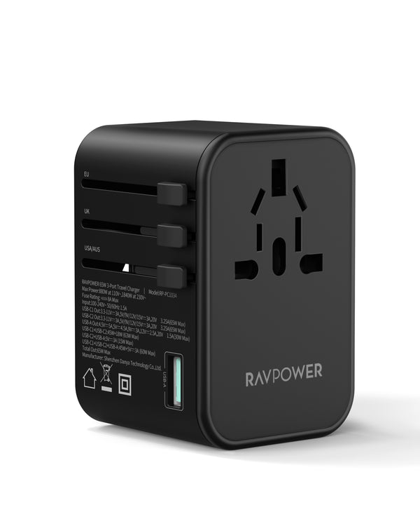 RAVPower 65W 3-Port Travel Charger