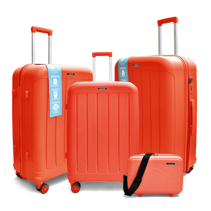 PIGEON MONUMENTAL PP 3+1PC SET LUGGAGE WITH PVC COVER (14/20/24/28")